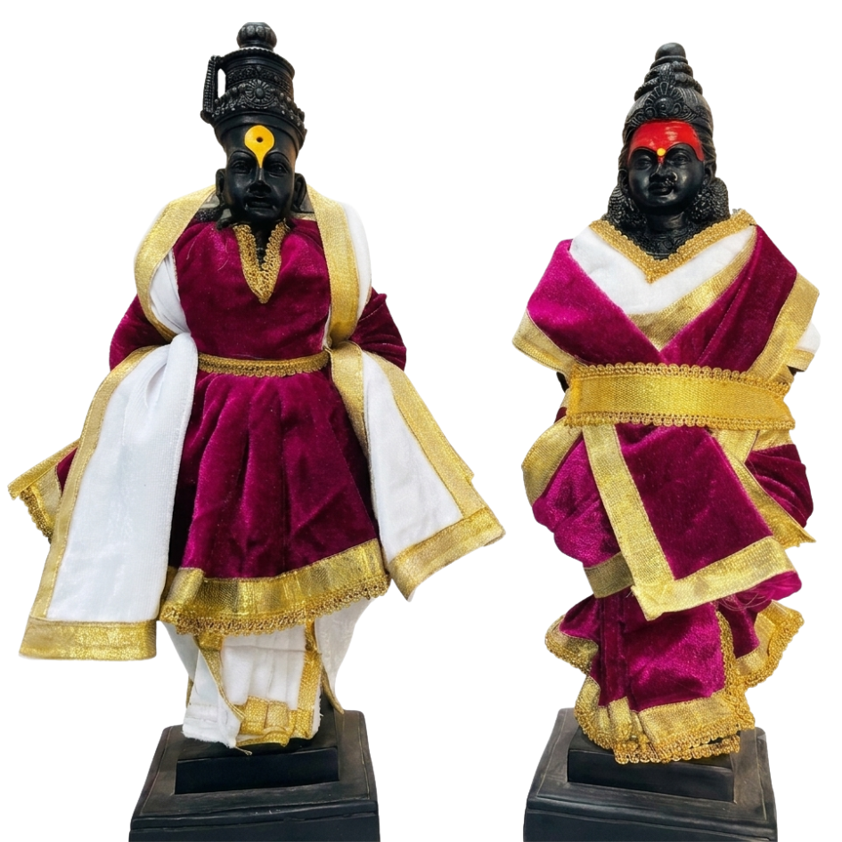 Vithal Rakhumai Velvet Poshakh Gold Lace Border | DevVastra Heritage