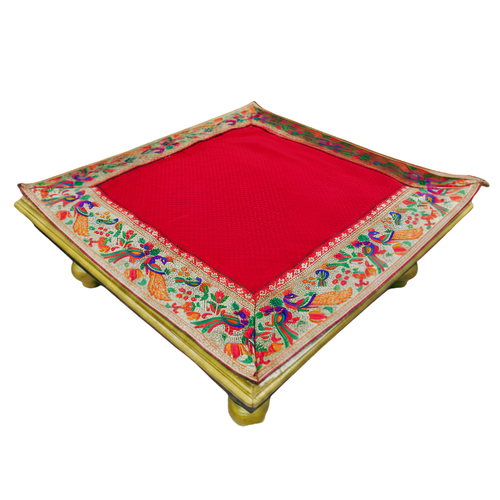 Khun Cloth Pooja Aasan Paithani Peacock Border | DevVastra Heritage