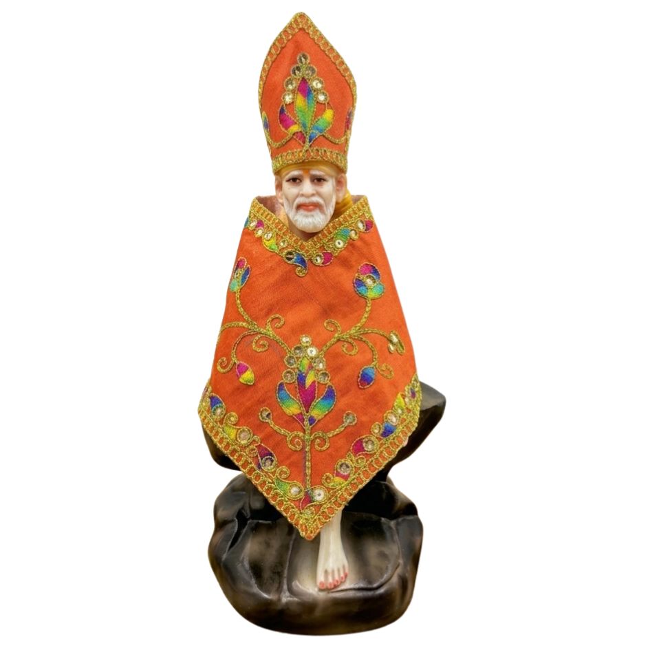 Sai Baba Embroidered Poshakh Stone Work &amp; Pagadi | DevVastra Heritage