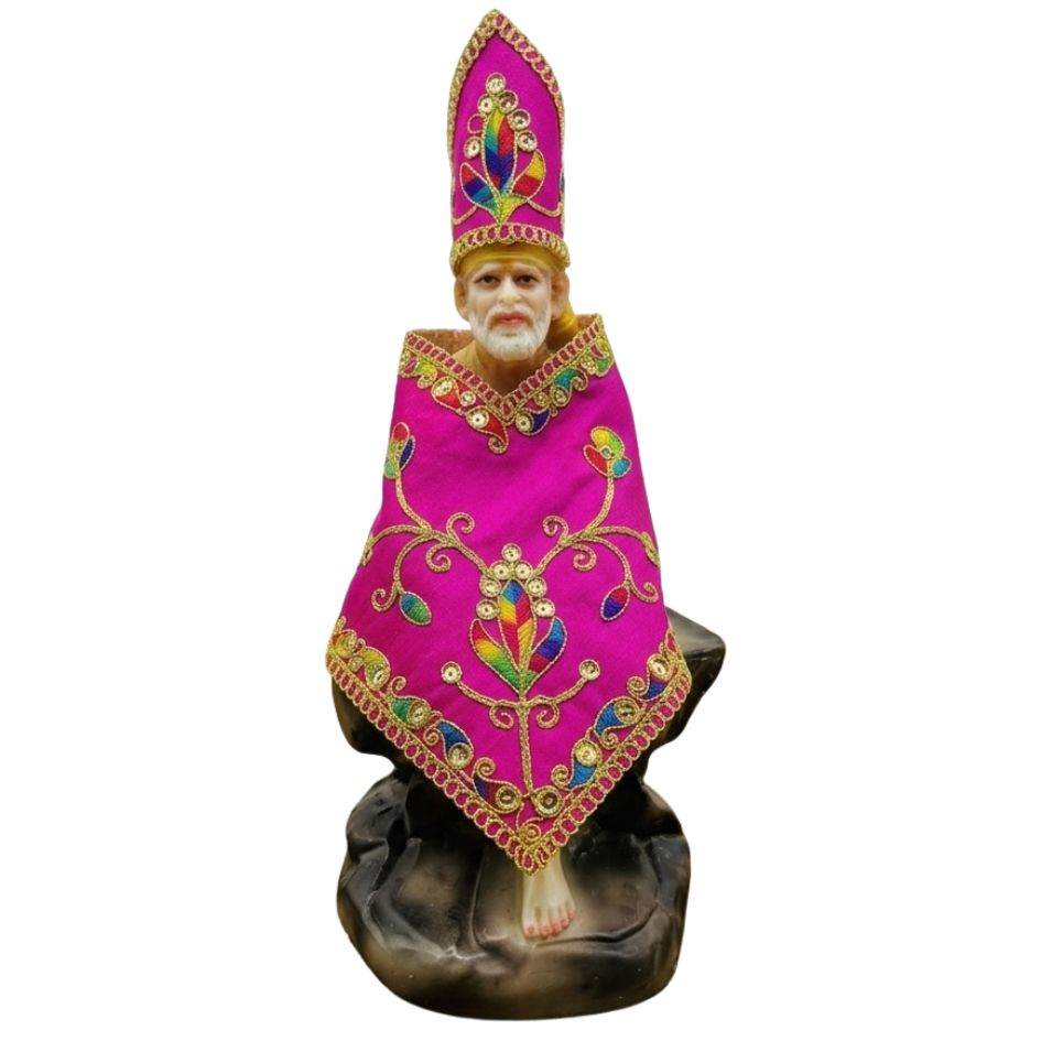 Sai Baba Embroidered Poshakh Stone Work &amp; Pagadi | DevVastra Heritage