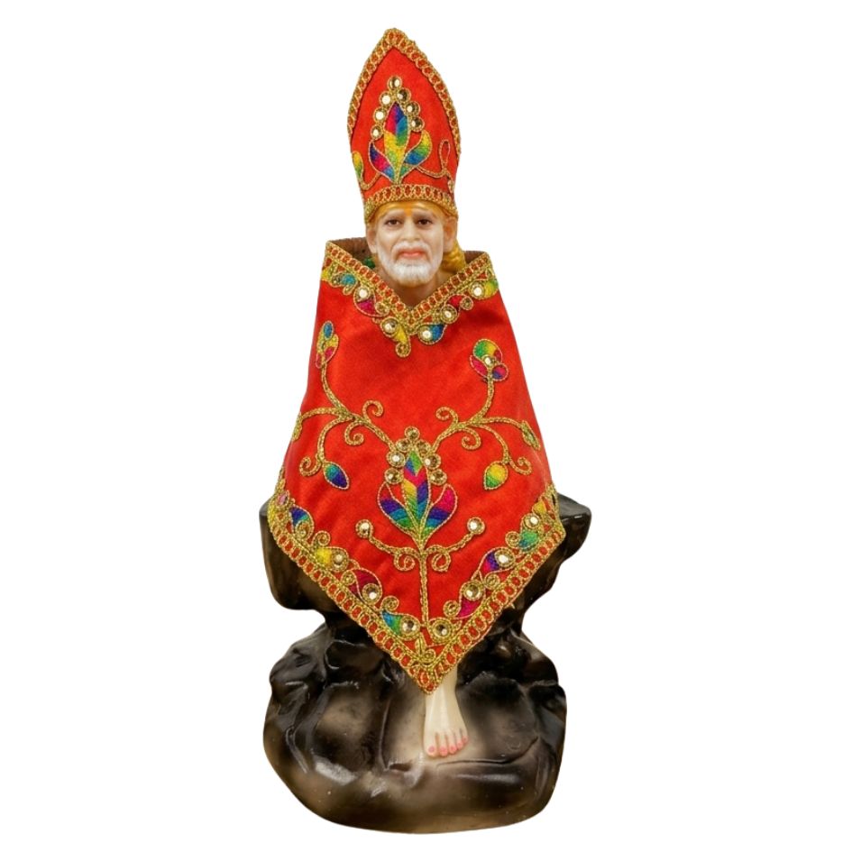Sai Baba Embroidered Poshakh Stone Work &amp; Pagadi | DevVastra Heritage