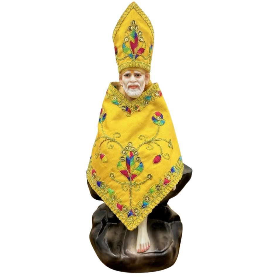 Sai Baba Embroidered Poshakh Stone Work &amp; Pagadi | DevVastra Heritage