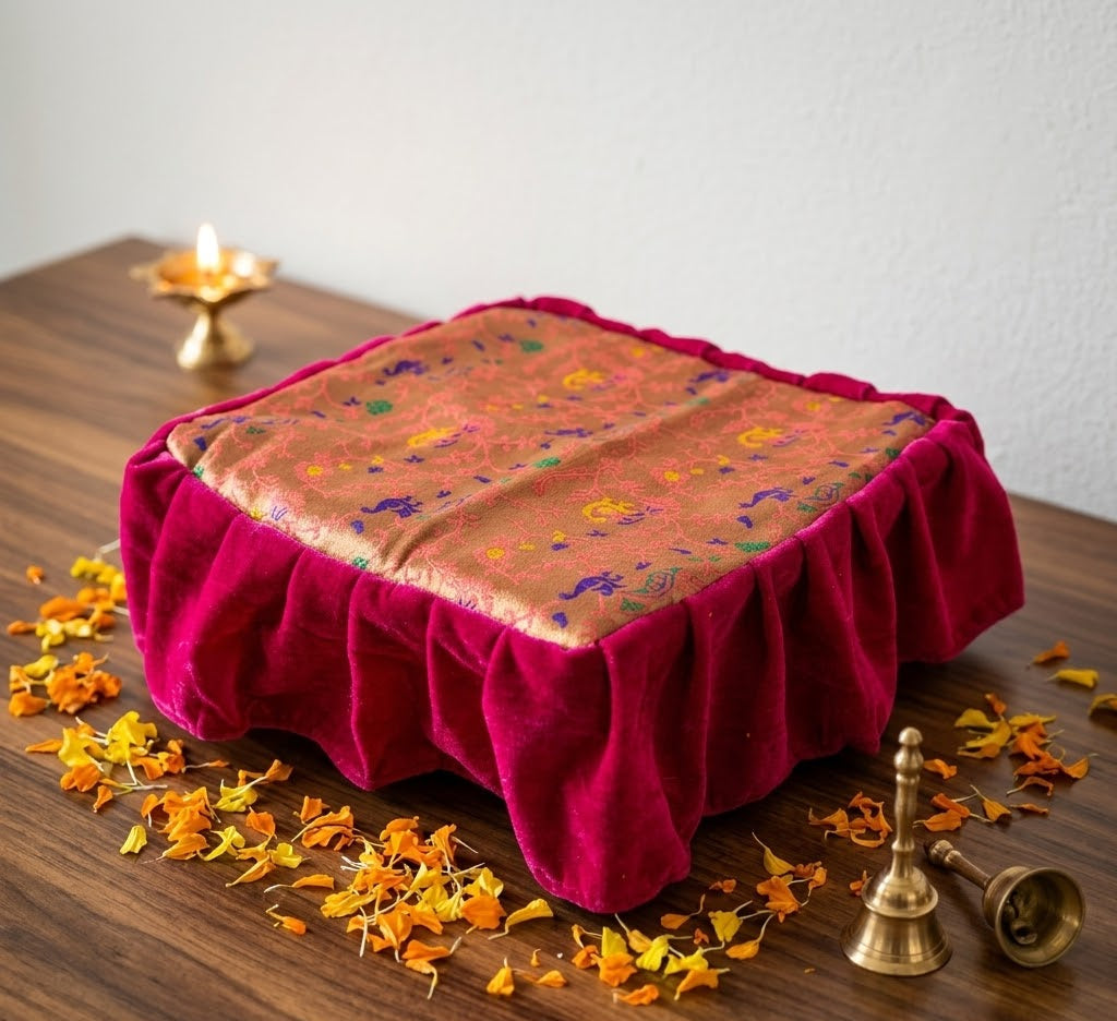 Traditional Paithani Chouranga Cover with Velvet Frill